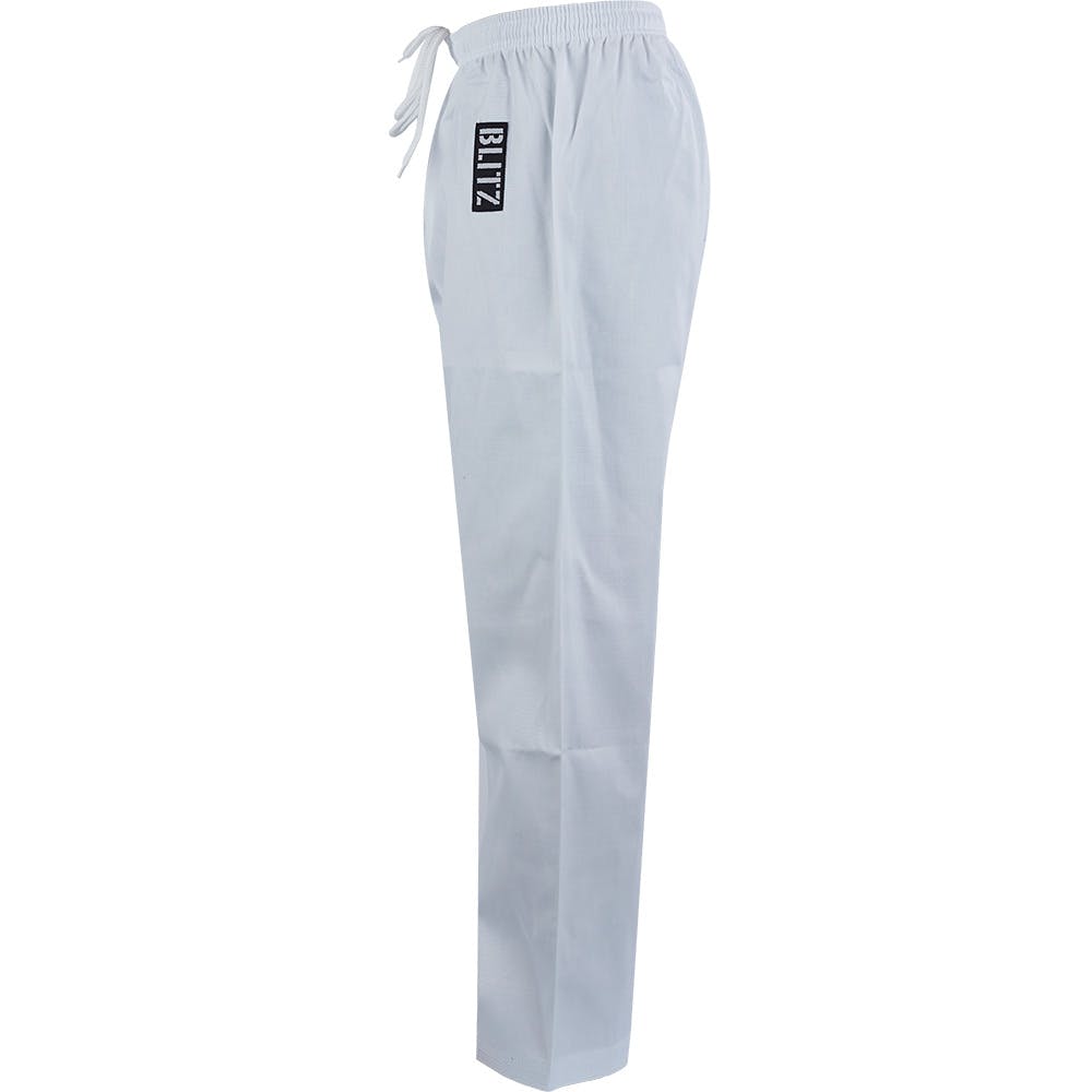 0/130cm White Blitz Unisexs Student Martial Arts Trousers 