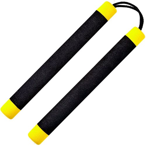 Blitz Black / Yellow Tip Foam Cord Nunchaku