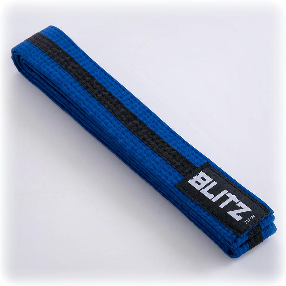 Image of Blitz Colour Belt / Black Stripe - Blue / Black - 200cm