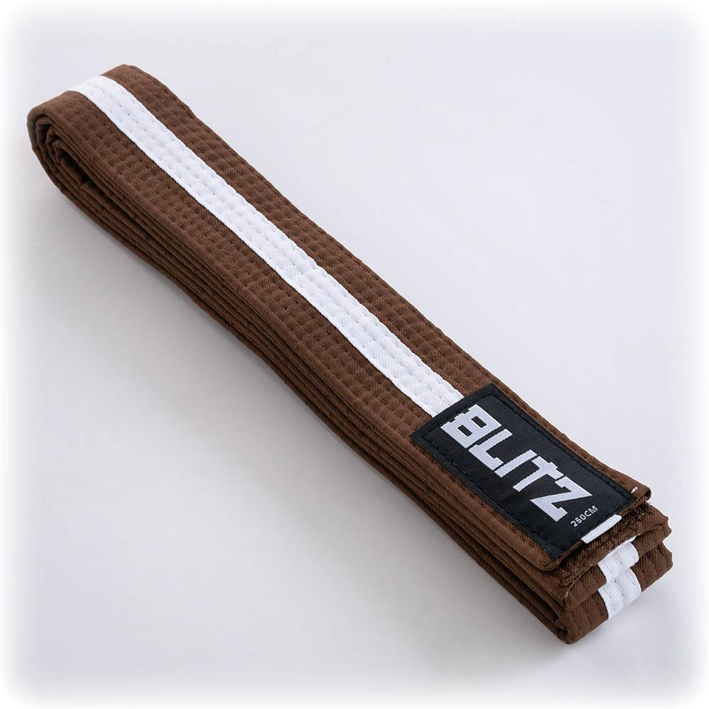 Image of Blitz Colour Belt / White Stripe - Brown / White