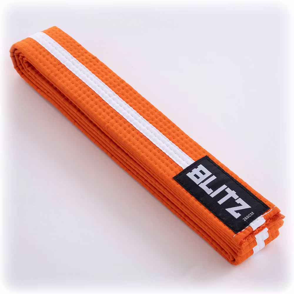 Image of Blitz Colour Belt / White Stripe - Orange / White