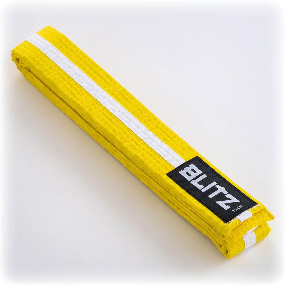 Image of Blitz Colour Belt / White Stripe - Yellow / White