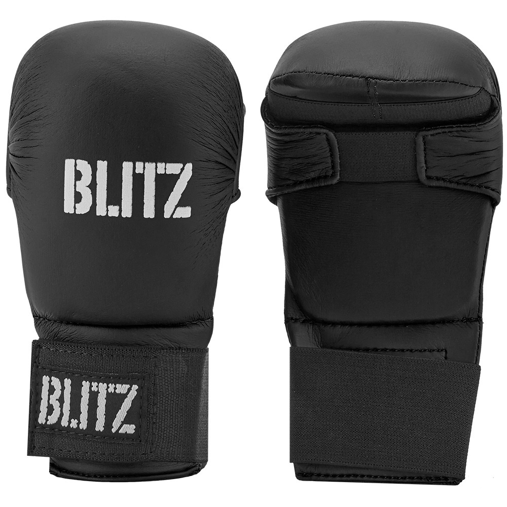 BLITZ ELITE PU WITHOUT THUMB SPARRING GLOVES  RED BLACK BLUE SIZES XS S M L XL 