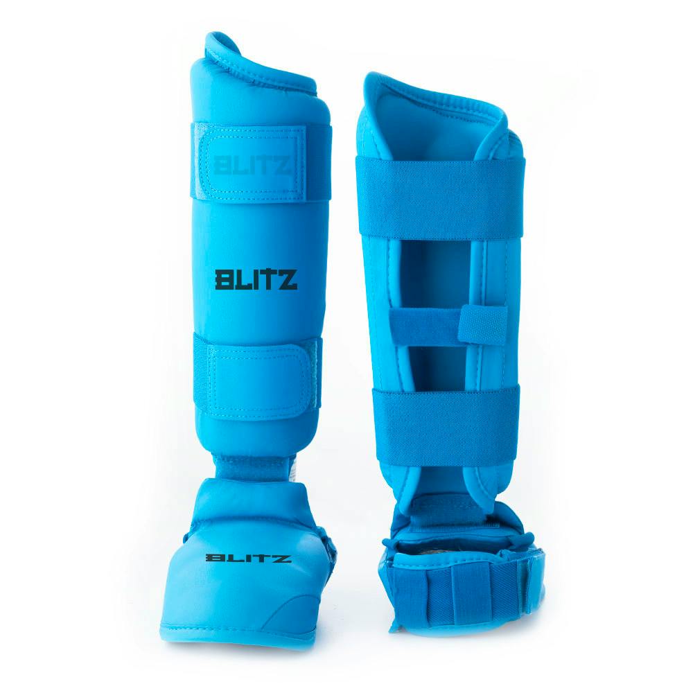 Image of Blitz Elite Shin Guards With Removable Foot - Blue