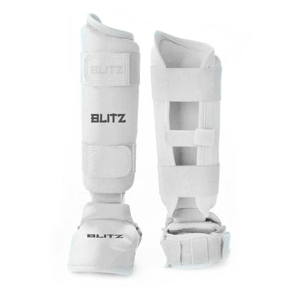 Image of Blitz Elite Shin Guards With Removable Foot - White