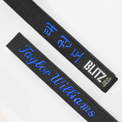 Blitz Personalised Black Belt - Essential Korean