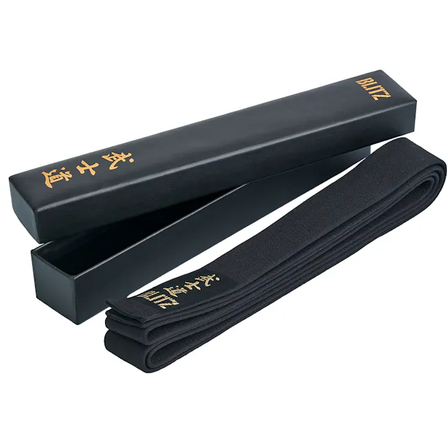 Blitz Premium Cotton Black Belt With Presentation Box
