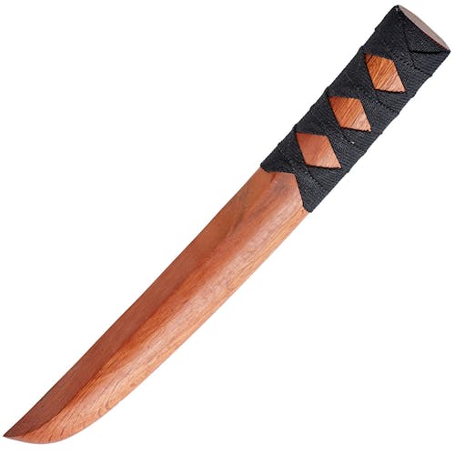 Blitz Red Oak Wooden Tanto With Cord Handle