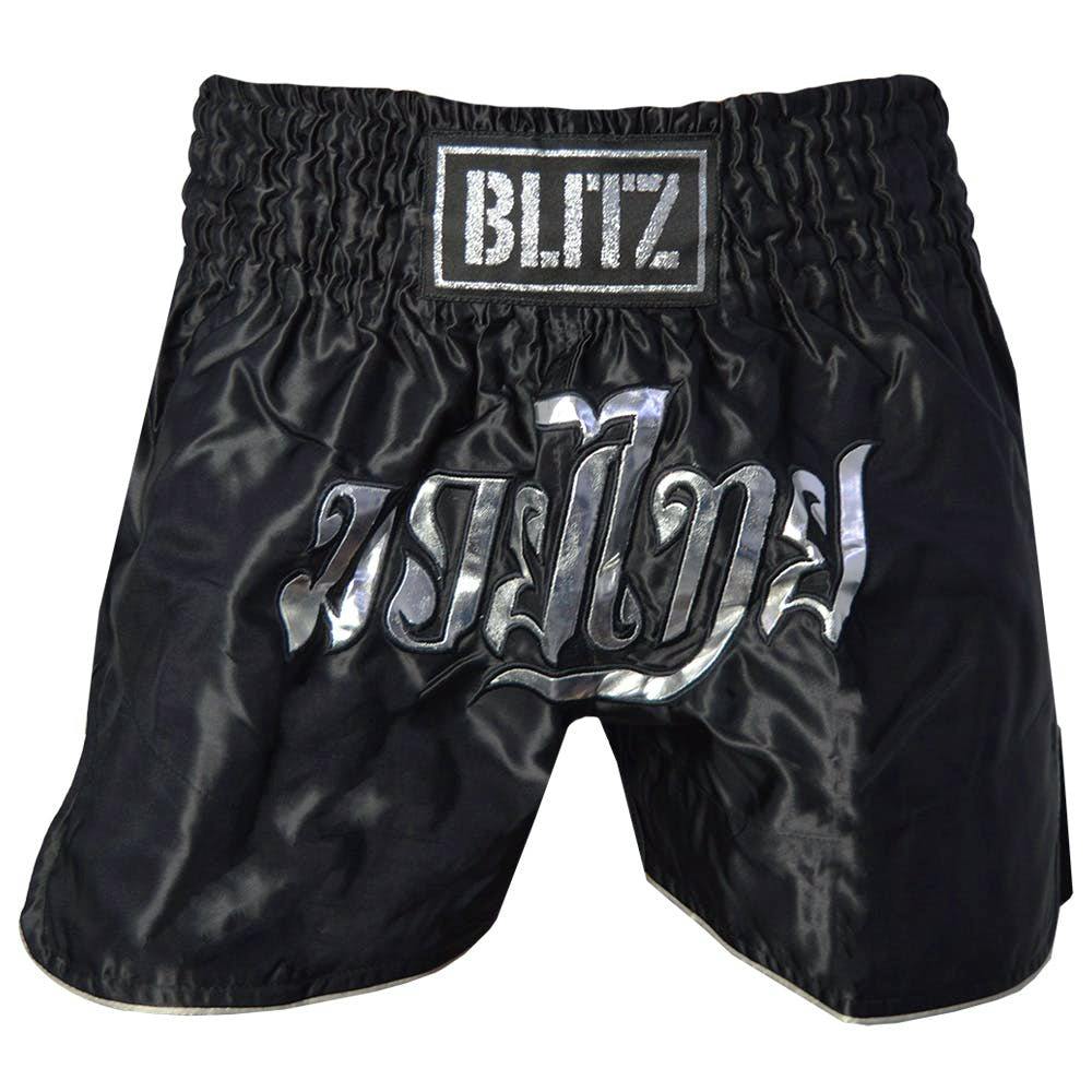 Image of Blitz Slim Cut Muay Thai Shorts - Black