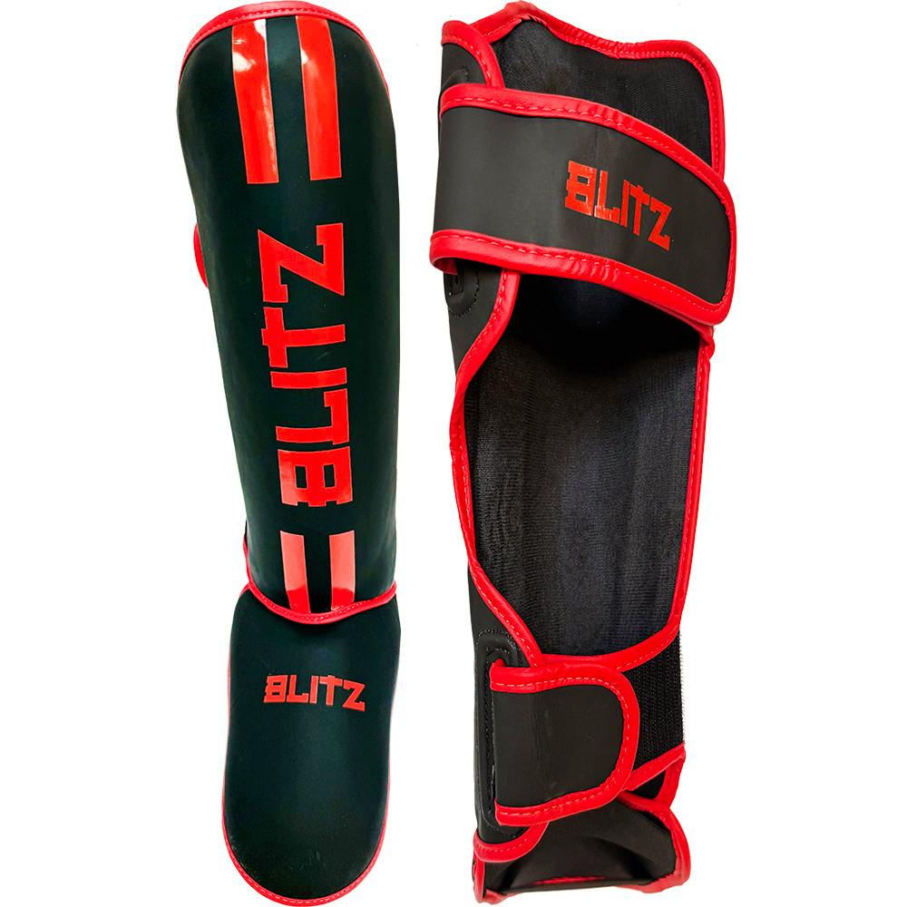 Image of Blitz Titan Shin Guards - Black / Red