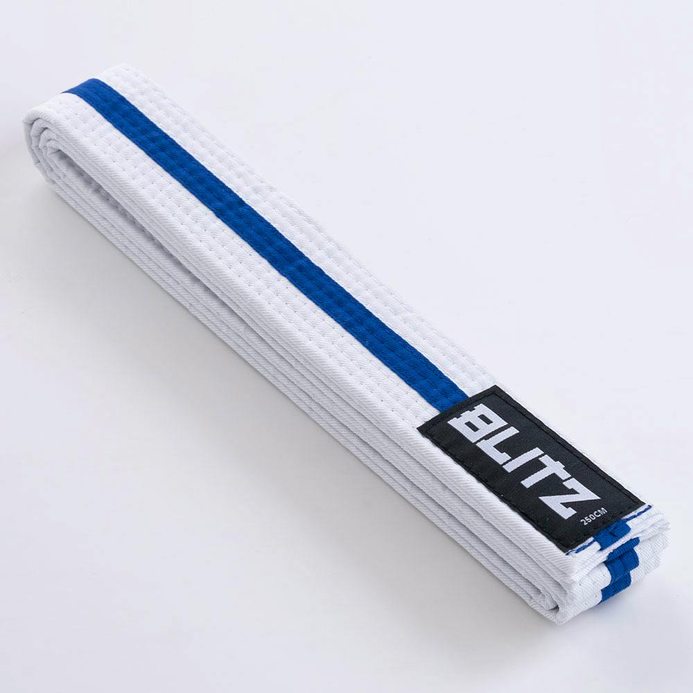 Blitz White Belt Colour Stripe