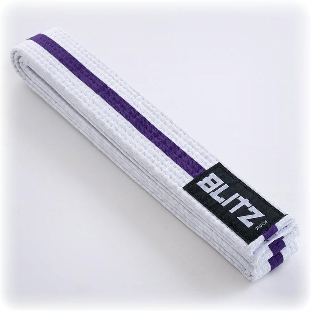 Image of Blitz White Belt / Colour Stripe - White / Purple